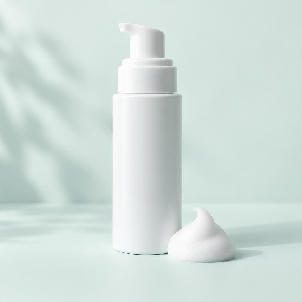 Unlabeled topical foam pump bottle